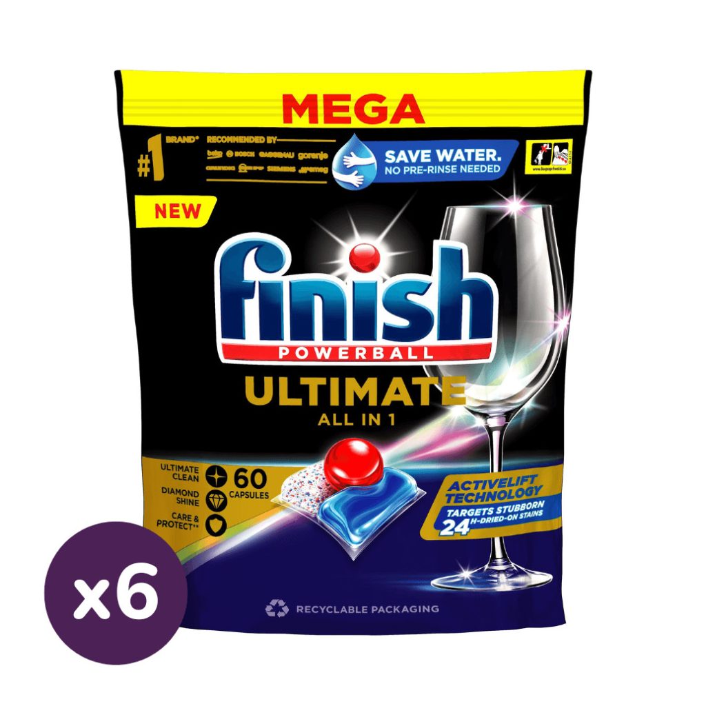 Finish Powerball Ultimate All in 1 mosogatógép-kapszula, regular (6x60 db)
