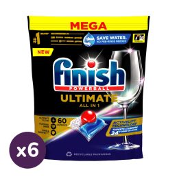   Finish Powerball Ultimate All in 1 mosogatógép-kapszula, regular (6x60 db)