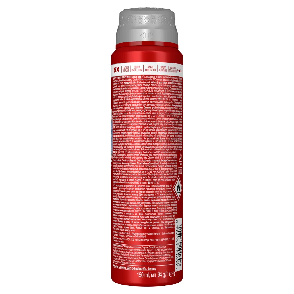 Old Spice Cold Spice izzadásgátló spray (3x150 ml)
