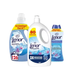   Lenor mosási csomag - 3X Frische mosószer + Spring Awakening öblítő + illatgyöngy (3 db)