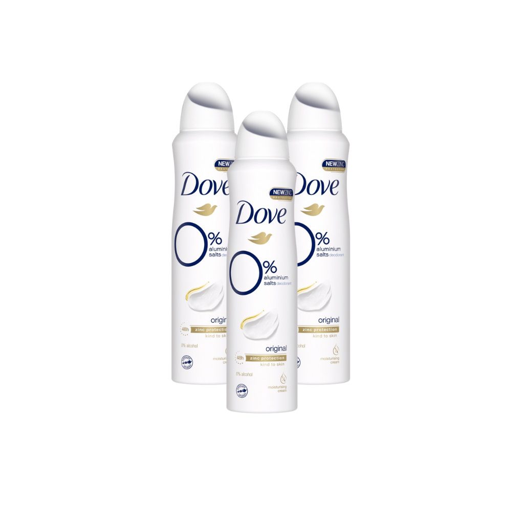 Dove Original dezodor 0% alumíniumsóval (3x150 ml)