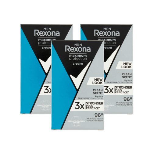 Rexona Maximum Protection Clean Scent férfi izzadásgátló krém (3x45 ml)