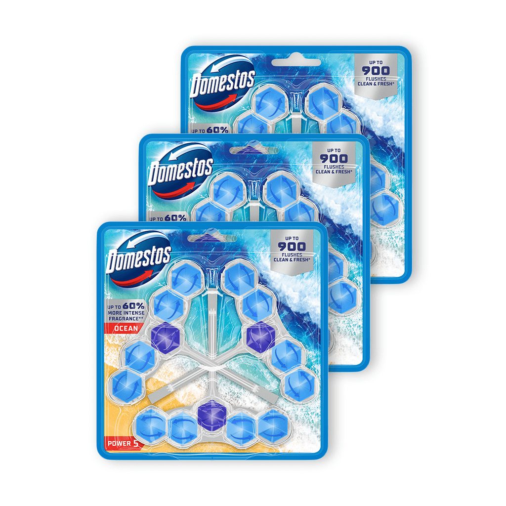 Domestos Power5 WC frissítő blokk, Ocean (3x3x50 g)
