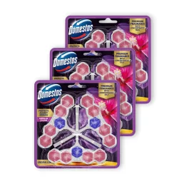   Domestos Aroma Lux WC frissítő blokk, Hibiscus Charm, koncentrált illóolajokkal (3x3x50 g)