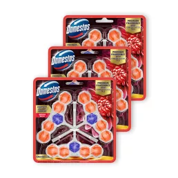   Domestos Aroma Lux WC frissítő blokk, Dahlia Wish, koncentrált illóolajokkal (3x3x50 g)