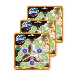   Domestos Aroma Lux WC frissítő blokk, White Rose Dream, koncentrált illóolajokkal (3x3x50 g)