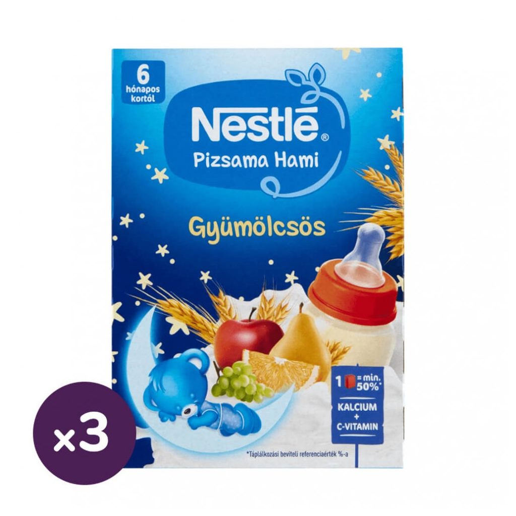 Nestlé Pizsama Hami UHT gyümölcsös folyékony tejpép 6 hó+ (3x400 ml)
