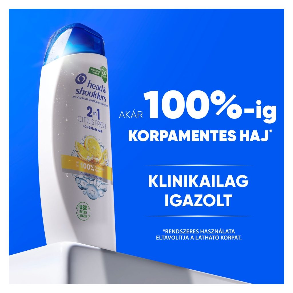 Head & Shoulders Citrus Fresh 2az1-ben korpásodás elleni sampon zsíros hajra (2x330 ml)