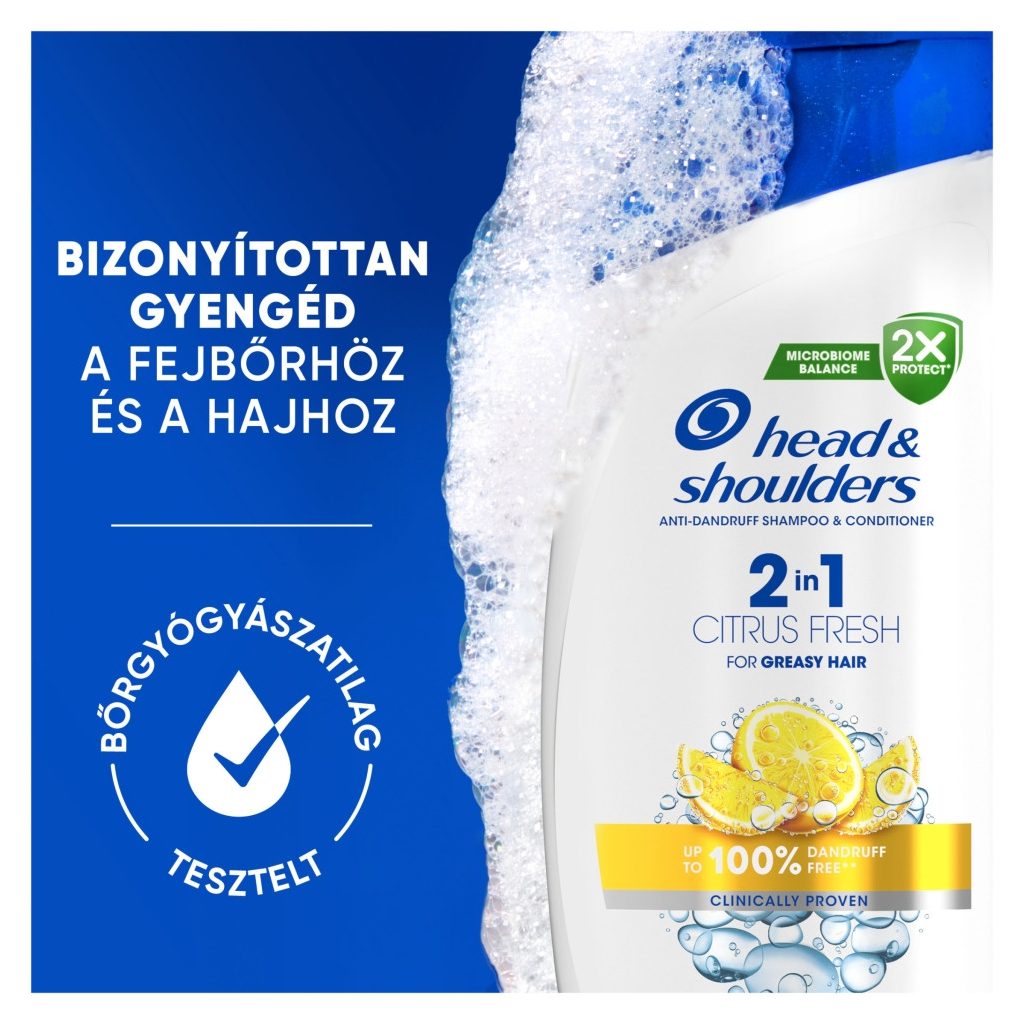 Head & Shoulders Citrus Fresh 2az1-ben korpásodás elleni sampon zsíros hajra (2x330 ml)