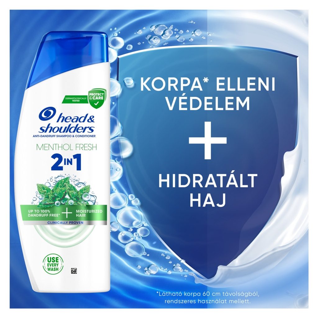Head & Shoulders Menthol Fresh 2az1-ben korpásodás elleni sampon (2x330 ml)