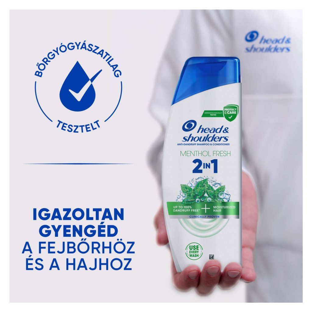 Head & Shoulders Menthol Fresh 2az1-ben korpásodás elleni sampon (2x330 ml)