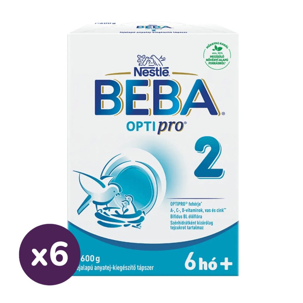 BEBA OptiPro 2 tejalapú anyatej-kiegészítő tápszer 6 hó+ (6x600 g)
