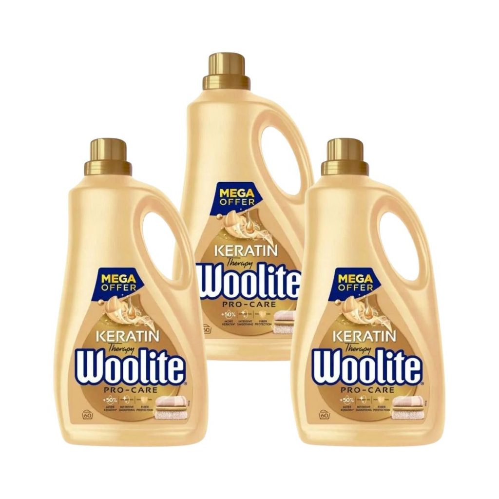 Woolite Keratin Therapy Pro-Care mosószer minden ruhatípushoz 3x3,6 liter (180 mosás)