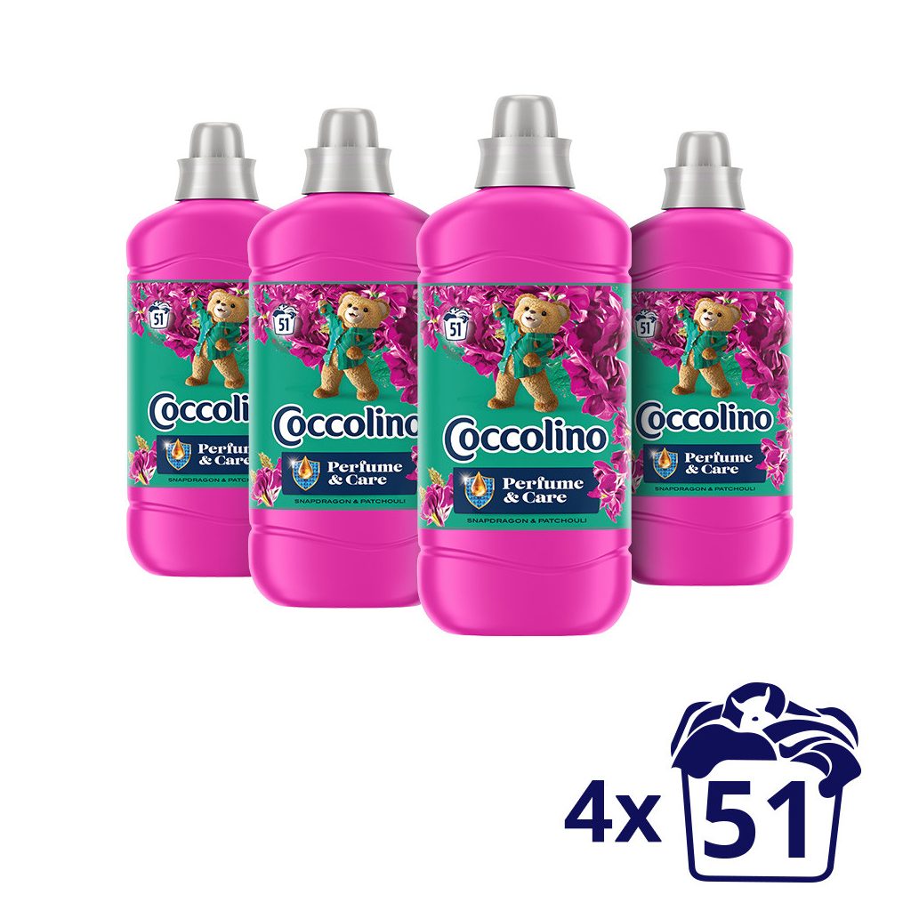 Coccolino Snapdragon & Patchouli öblítőkoncentrátum 4x1275 ml (204 mosás)