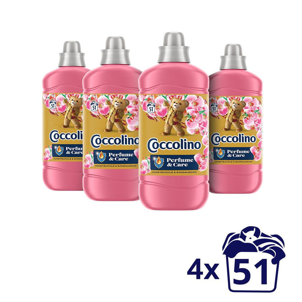 Coccolino Honeysuckle&Sandalwood öblítőkoncentrátum 4x1275 ml (204 mosás)