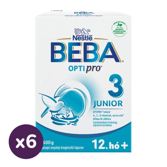 BEBA OptiPro 3 Junior anyatej kiegészítő tápszer 12 hó+ (6x600 g)
