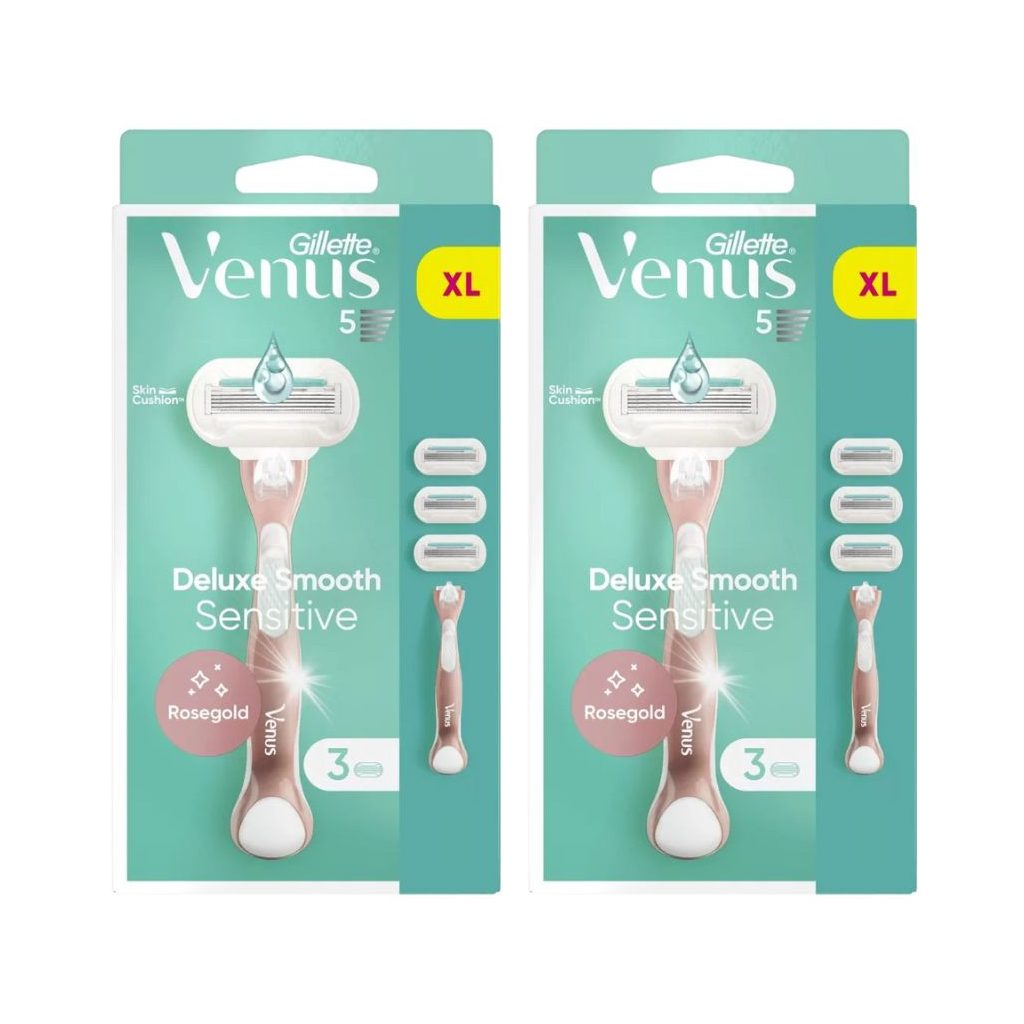 Gillette Venus Deluxe Smooth Sensitive női borotva 3 db borotvabetéttel (2 db)