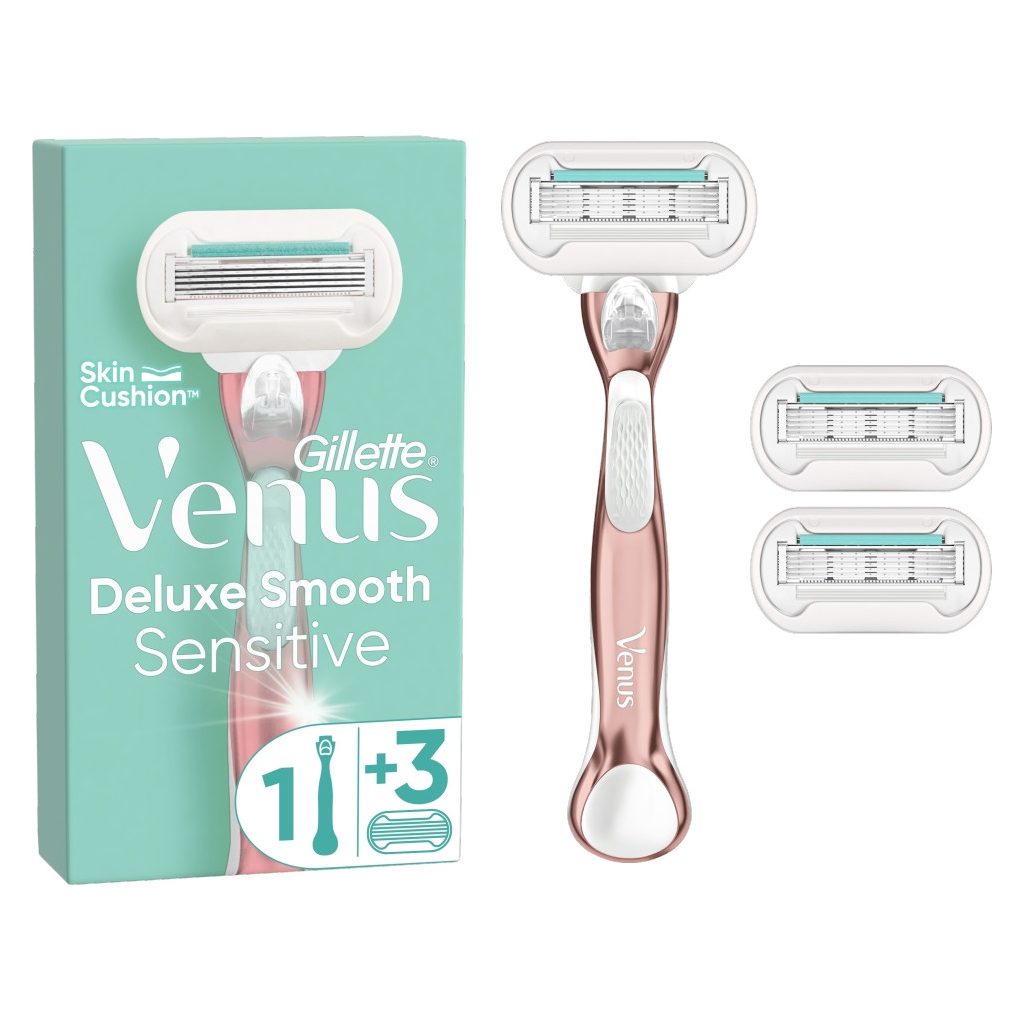 Gillette Venus Deluxe Smooth Sensitive női borotva 3 db borotvabetéttel (2 db)