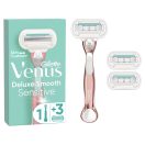 Gillette Venus Deluxe Smooth Sensitive női borotva 3 db borotvabetéttel (2 db)