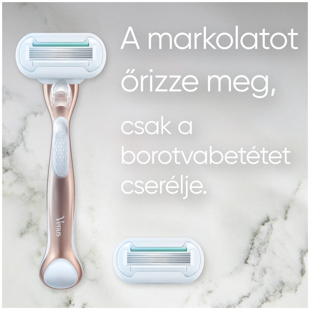 Gillette Venus Deluxe Smooth Sensitive női borotva 3 db borotvabetéttel (2 db)