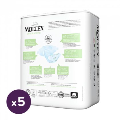 MOLTEX Pure&Nature öko pelenka, Maxi 4, 7-18 kg HAVI PELENKACSOMAG 145 db