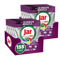   INGYENES SZÁLLÍTÁS - Jar Our 30 Minute Miracle Platinum Plus Mosogatókapszula Lemon (2x155 db) + AJÁNDÉK Jar Power Spray