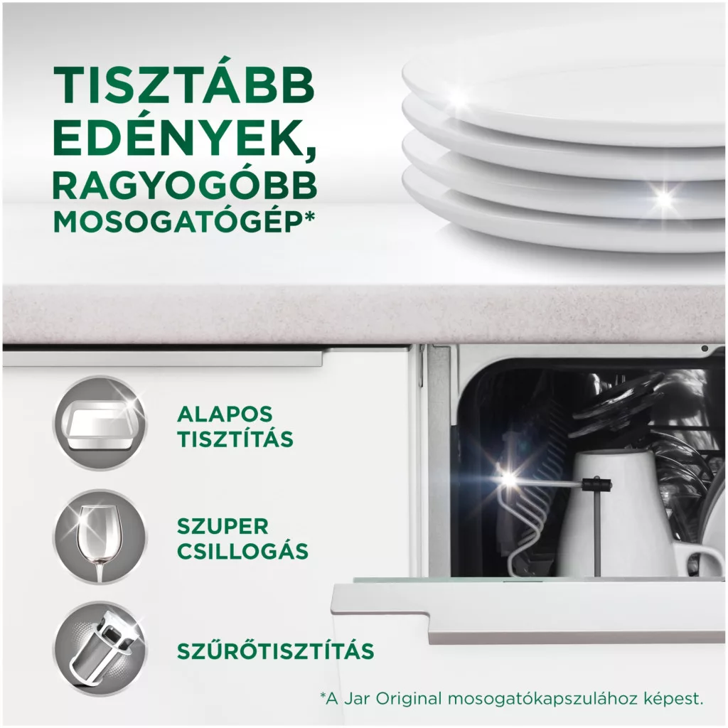 INGYENES SZÁLLÍTÁS - Jar Platinum All in One Mosogatókapszula Lemon (2x240 db) + AJÁNDÉK Jar Power Spray