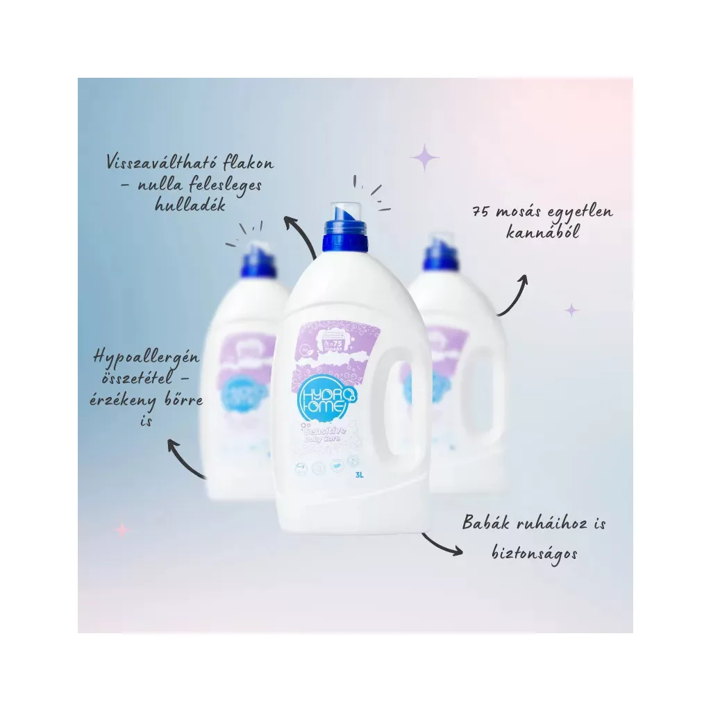 Hydrohome Sensitive Baby Care folyékony mosószer (2x3 liter)