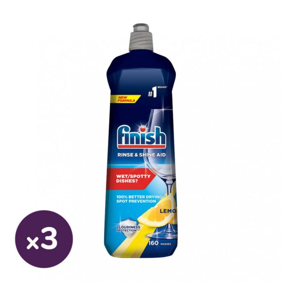 Finish Rinse&Shine Aid citromos mosogatógép öblítő (3x800 ml)