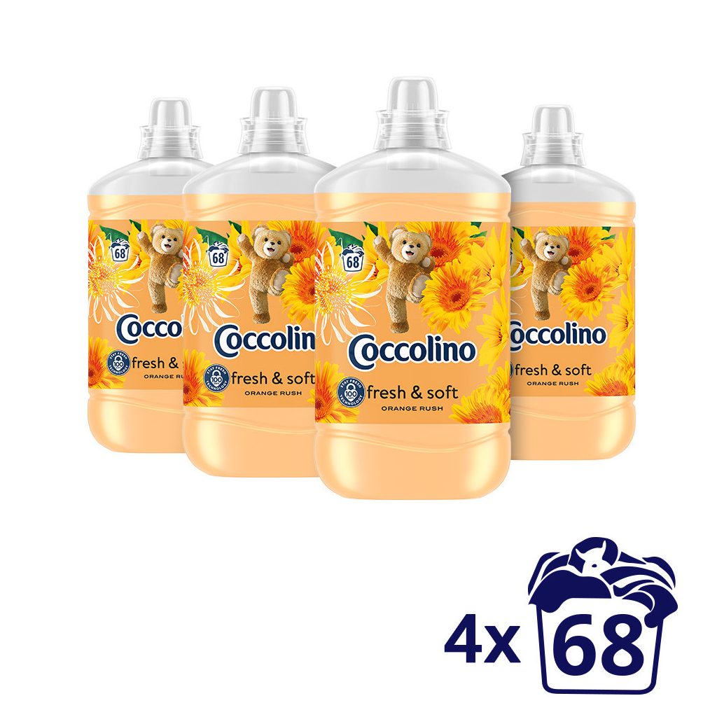 Coccolino Orange Rush öblítőkoncentrátum 4x1700 ml (272 mosás)