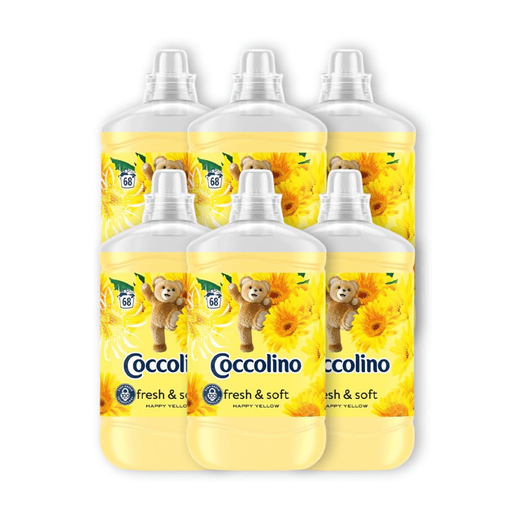 Coccolino Happy Yellow öblítőkoncentrátum 6x1700 ml (408 mosás)