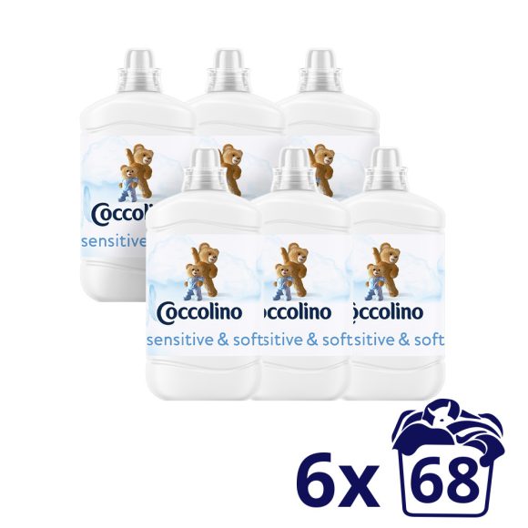 INGYENES SZÁLLÍTÁS - Coccolino Sensitive Pure öblítőkoncentrátum 6x1700 ml (408 mosás)