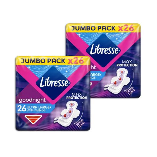 Libresse Ultra Large+ Goodnight szárnyas éjszakai egészségügyi betét (2x26 db)