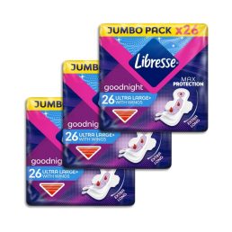   Libresse Ultra Large+ Goodnight szárnyas éjszakai egészségügyi betét (3x26 db)