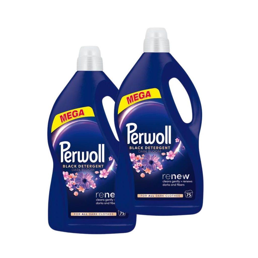 Perwoll Renew Dark Bloom finommosószer fekete és sötét textíliákhoz 2x3,75 liter (150 mosás)