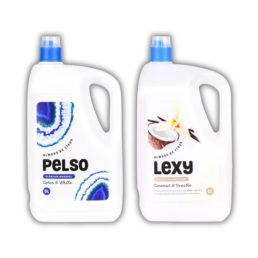   Lexy Coconut and Vanilla öblítő koncentrátum (5 liter) + Pelso Color and White mosógél (5 liter)
