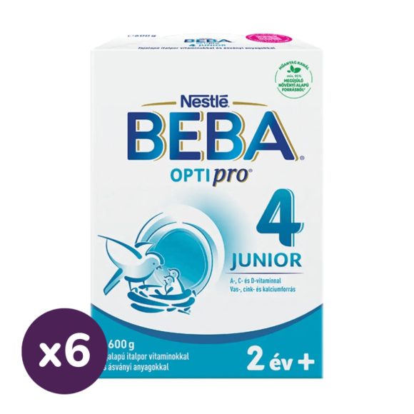 BEBA OptiPro 4 Junior tejalapú italpor vitaminokkal és ásványi anyagokkal 24 hó+ (6x600 g)