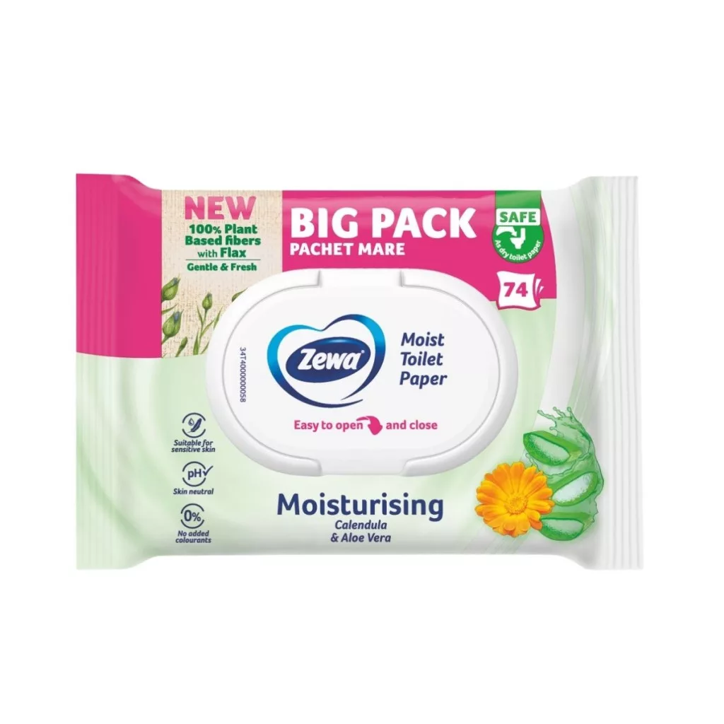 Zewa Moisturising BigPack nedves toalettpapír (3x74 db)