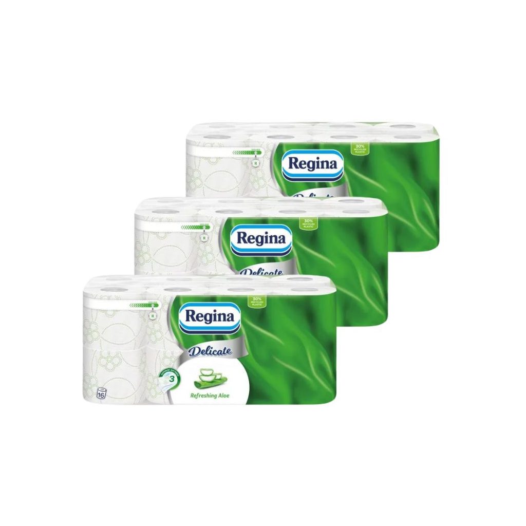 Regina Delicate Refreshing Aloe toalettpapír 3 rétegű (3x16 tekercs)