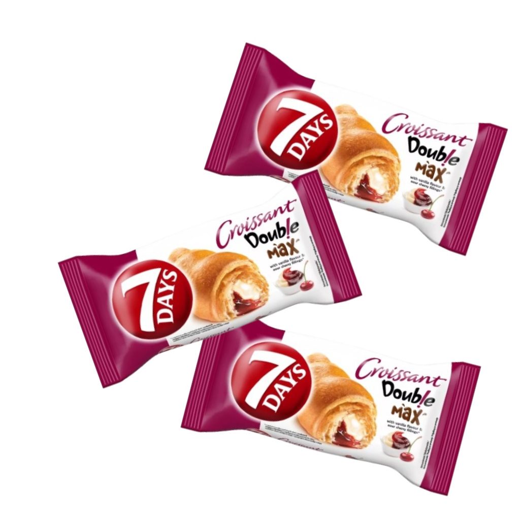 7Days Double croissant meggyes és vaníliás töltelékkel (3x80 g)