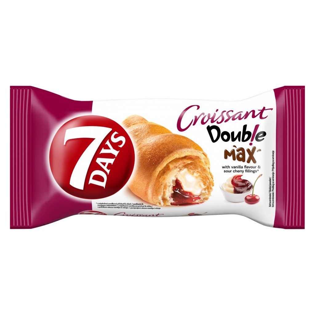 7Days Double croissant meggyes és vaníliás töltelékkel (3x80 g)