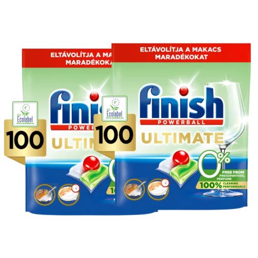 INGYENES SZÁLLÍTÁS - Finish Ultimate All in 1 mosogatógép-kapszula, Zero (2x100 db)