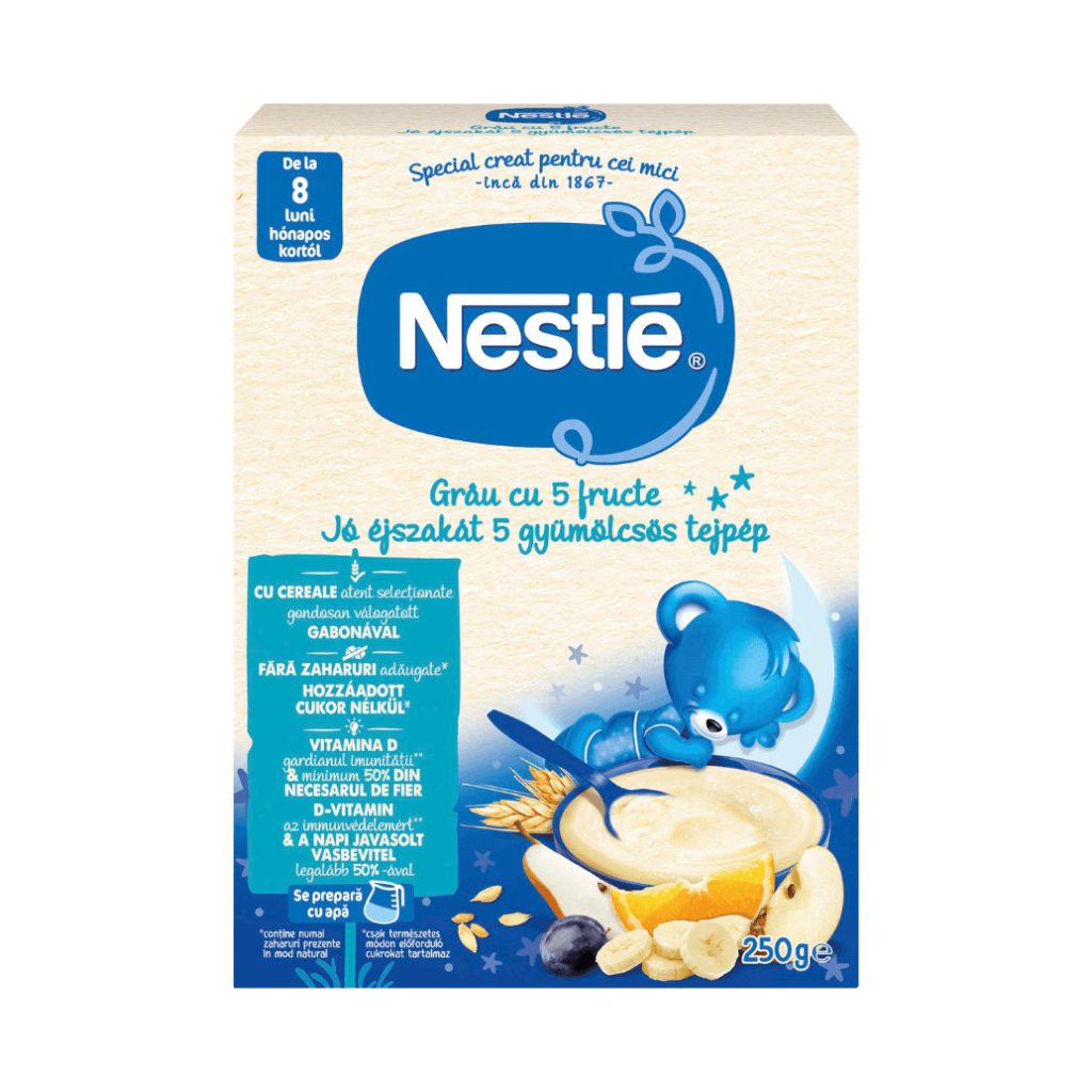 Nestlé Jó éjszakát 5 gyümölcsös tejpép 8 hó+ (4x250 g)