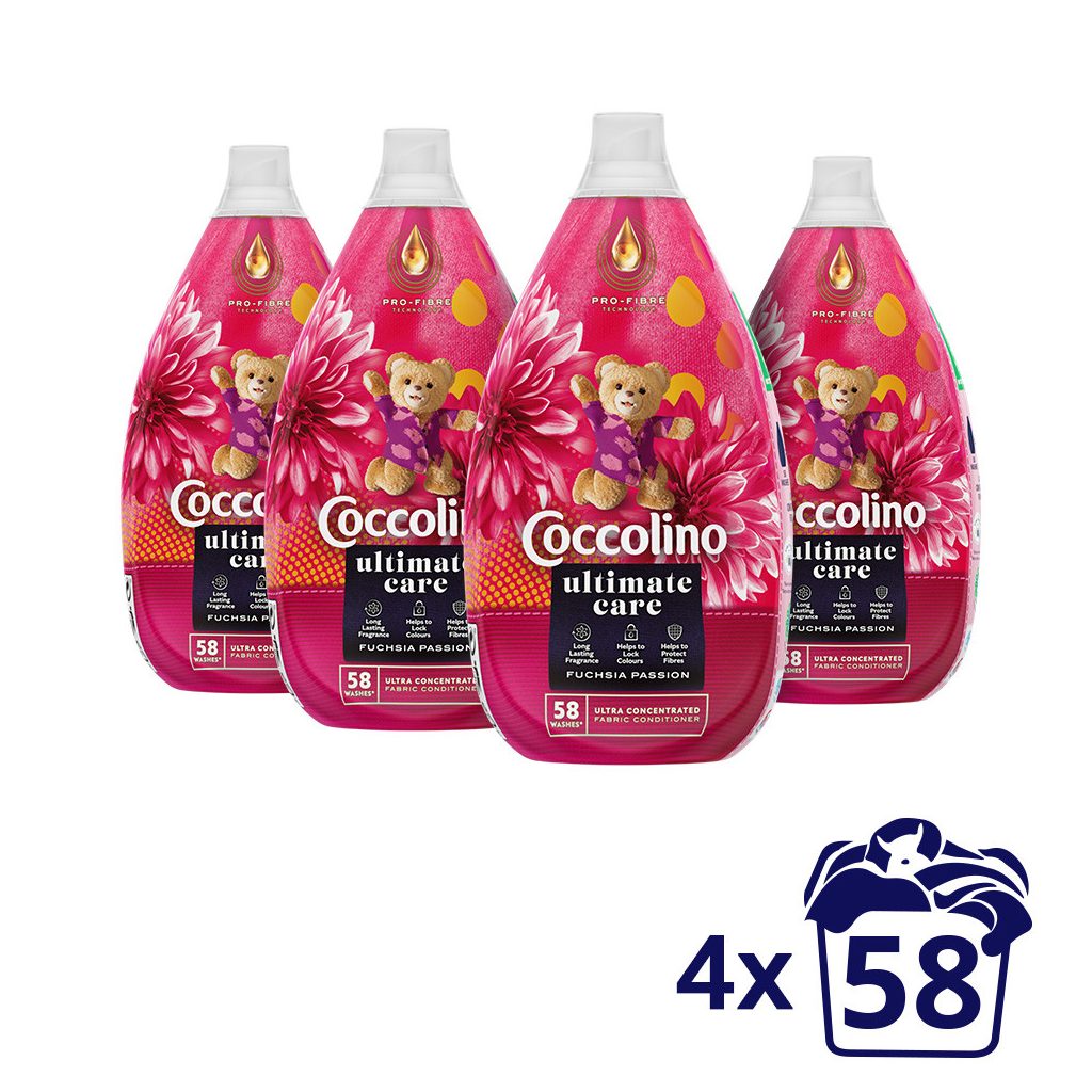 Coccolino Fuchsia Passion ultrakoncentrált öblítő 4x870 ml (232 mosás)
