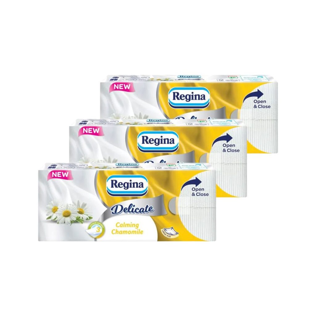 Regina Delicate Calming Chamomile papír zsebkendő 3 rétegű (3x90 db)