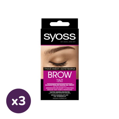 Syoss Brow Tint szemöldökfesték - sötétbarna (3x1 db)