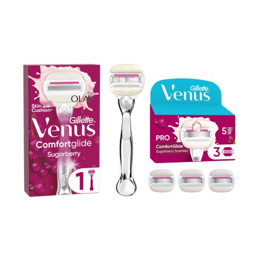 Gillette Venus ComfortGlide Sugarberry borotva + Gillette Venus ComfortGlide Miami Sugarberry borotvabetét