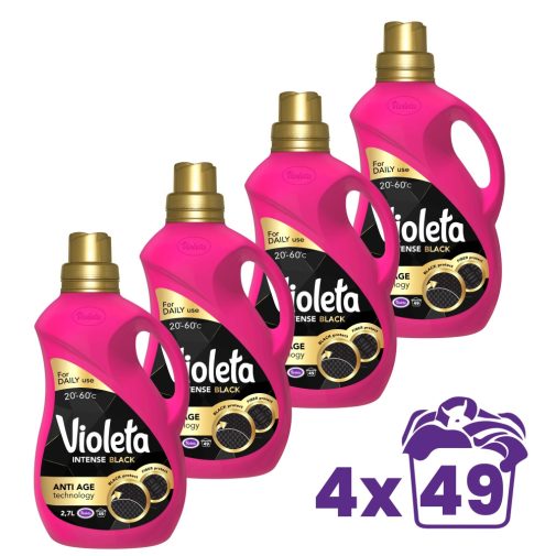 Violeta Intense black mosógél fekete ruhákhoz, 4x2700 ml (196 mosás)