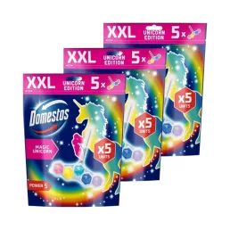   Domestos Power5 WC frissítő blokk, Magic Unicorn (3x5x50 g)