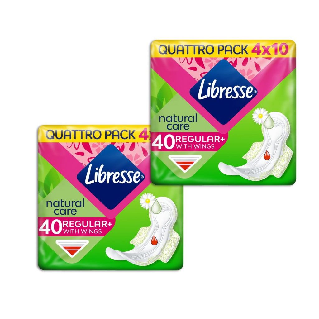Libresse Regular+ Natural Care szárnyas egészségügyi betét (2x40 db)